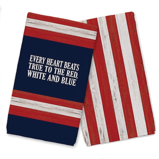 Every Heart Beats True to the Red, White &#x26; Blue Tea Towel Set
